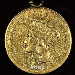 1861-p $3 Gold Piece? Vf Very Fine Details? Coin Ex-jewelry Scarce? Trusted