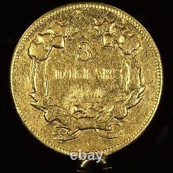 1861-p $3 Gold Piece? Vf Very Fine Details? Coin Ex-jewelry Scarce? Trusted