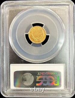 1862 Gold USA $1 Princess Head Coin CIVIL War Era Type 3 Pcgs Au 58