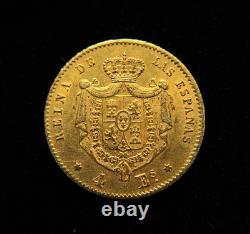 1866 Spanish 4 Escudos Queen Isabel II. 900 Fine Gold Coin 3.34g 1866 Spanish 4 Escudos Queen Isabel II. 900 Fine Gold Coin 3.34g