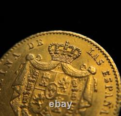 1866 Spanish 4 Escudos Queen Isabel II. 900 Fine Gold Coin 3.34g 1866 Spanish 4 Escudos Queen Isabel II. 900 Fine Gold Coin 3.34g