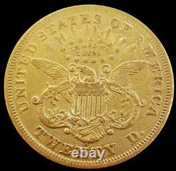 1870 S Gold Us $20 Liberty Head Double Eagle Coin Extremely Fine