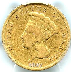 1874 $3 Gold Princess, PCGS Fine-15 CAC, Even Gold Color, Very Attractive Coin