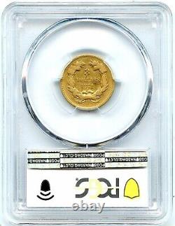 1874 $3 Gold Princess, PCGS Fine-15 CAC, Even Gold Color, Very Attractive Coin