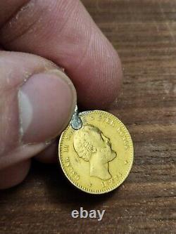 1874 Norway 10 Kroner. 90 FINE 18K GOLD COIN PENDANT RARE COIN. 1296 ounce