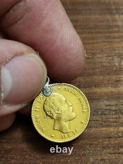 1874 Norway 10 Kroner. 90 FINE 18K GOLD COIN PENDANT RARE COIN. 1296 ounce