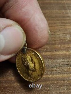 1874 Norway 10 Kroner. 90 FINE 18K GOLD COIN PENDANT RARE COIN. 1296 ounce