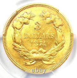 1874 Three Dollar Indian Gold Coin $3 Certified PCGS XF Details Rare Coin