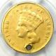 1874 Three Dollar Indian Gold Coin $3 Pcgs Fine Details (holed) Rare Coin