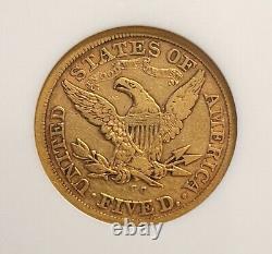 1875 CC $5 Liberty Head Quarter Eagle Gold Coin NGC F 12 Fine Key Date