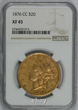 1876 CC Carson City Gold Ngc Extra Fine Xf45 $20 Liberty Head Double Eagle Coin