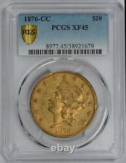 1876 CC Carson City Gold Pcgs Extra Fine Xf45 $20 Liberty Head Double Eagle Coin