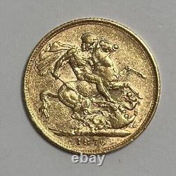 1876 Great Britain Full Sovereign Gold Coin XF Details Beautiful Coin 7.98G