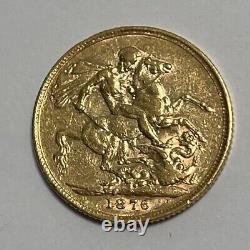 1876 Great Britain Full Sovereign Gold Coin XF Details Beautiful Coin 7.98G