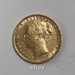 1876 Great Britain Full Sovereign Gold Coin XF Details Beautiful Coin 7.98G