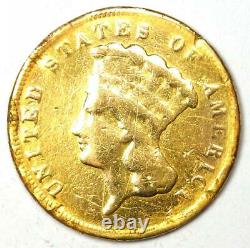 1878 Indian Three Dollar Gold Coin ($3) Fine Details (Damage) Rare Coin