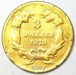 1878 Indian Three Dollar Gold Coin ($3) Fine Details (Damage) Rare Coin