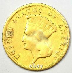 1878 Indian Three Dollar Gold Coin ($3) Fine Details (Ex-Jewelry) Rare Coin
