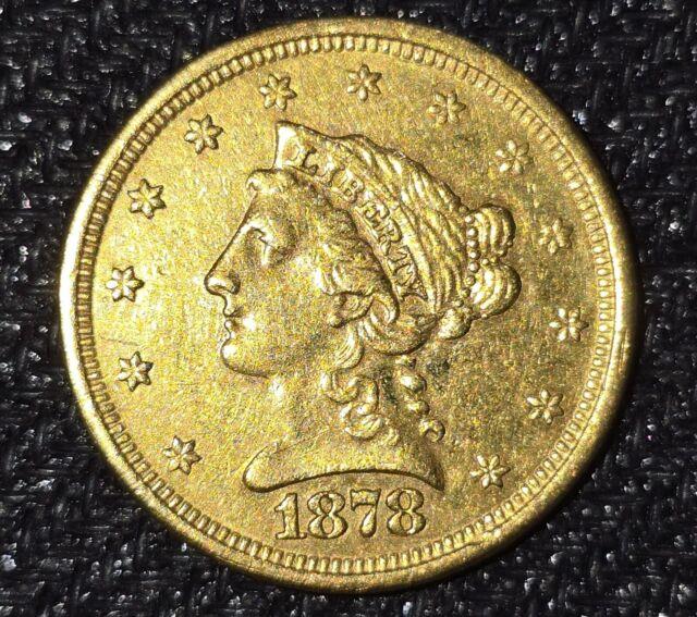 1878-s $2 1/2 Liberty Gold Coin Sharp Details, San Francisco Mint