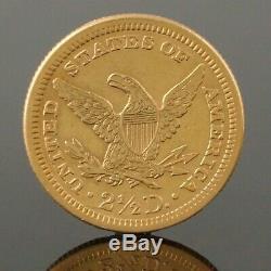 1878 US $2 1/2 Dollar Liberty Head, Quarter Eagle, Solid Fine Gold Coin, NR