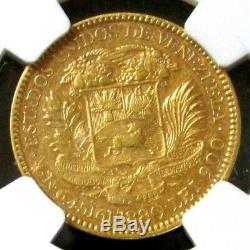 1880 Gold Venezuela 20 Bolivares Coin Ngc Extra Fine 40 Variety 18 Close