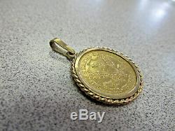 1880 S Half Eagle $5 Gold Coin in 14k Gold Bezel Charm or Pendant NO RESERVE