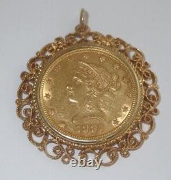 1881 Liberty Head $10 U. S. Mint Gold Coin with14K Gold Pendant Bezel, 23.2 grams