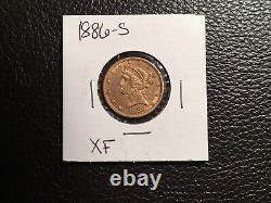 1886-S 5.00 Dollar Liberty Gold Coin Nice Extra Fine Little Better Date