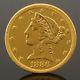 1886 S Us $5 Dollar Liberty Head, Half Eagle, Fine Gold Coin, Nr