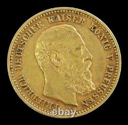 1888 A Gold German States Prussia 10 Mark Friedrich III Coinage Extra Fine