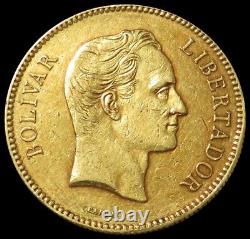 1888 Gold Venezuela 4,250 Minted 100 Bolivares Extra Fine Coin Key Date