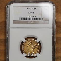 1891-CC U. S. Liberty Head Gold Half Eagle Coin NGC XF-40 Extremely Fine