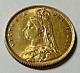 1892 Gold Great Britain Victiria. 917 Fine Gold 1/2 Sovereign Coin