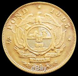 1895 Gold South Africa Republic 1/2 Pond Coin Extra Fine