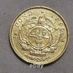 1895 South Africa Gold Half 1/2 Pond Pound Ef Xf Extremely Fine coin