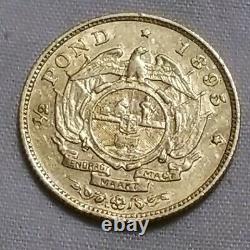 1895 South Africa Gold Half 1/2 Pond Pound Ef Xf Extremely Fine coin