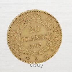 1897 France Gold 20 Francs Lucky Angel Gold Coin 90% Fine Gold