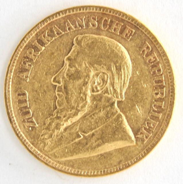 1898 Boer Republic South Africa 1 Pond. 916 Fine Gold Coin Km# 10.2