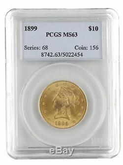 1899 $10 Gold Liberty Head Eagle PCGS MS63 Blue. 900 fine gold