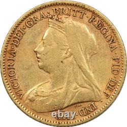 1899 Queen Victoria Great Britain Gold Half Sovereign, Very Fine VF+