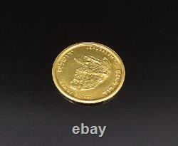 18K GOLD Vintage Israel Symbols David's Tower & Jewish Menorah Coin GOT058