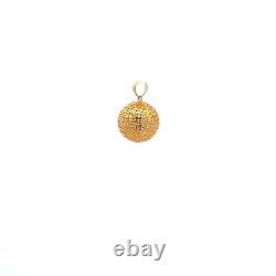 18K Gold Pendant Charm Money Lucky Coin Ball Fine Jewelry 1.10 grams