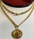 18k Real Gold Necklace Fine 750 Women's 18 Long Queen Coin Necklace 3.5mm 8.2g