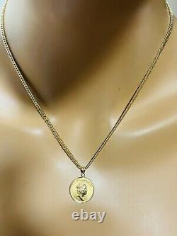 18K Real Gold Necklace Fine 750 Women's 18 long Queen Coin Necklace 3.5mm 8.2g