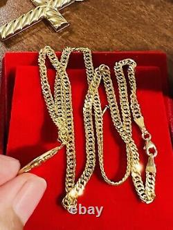 18K Real Gold Necklace Fine 750 Women's 18 long Queen Coin Necklace 3.5mm 8.2g