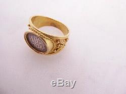 18ct gold coin ring, heavy 18k 750