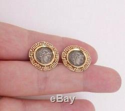 18ct gold roman coin cufflinks boxed