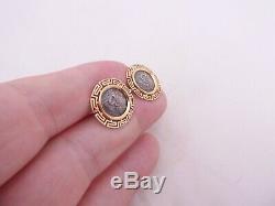 18ct gold roman coin cufflinks boxed