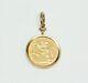 18k Solid Gold British Sovereign Coin Pendant Dated 1878 Fine Quality