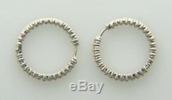 18k White Gold Diamond Hoop Earrings, Roberto Coin